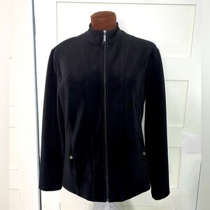 Chicos Black Jacket, Side Slight Pockets size Medium